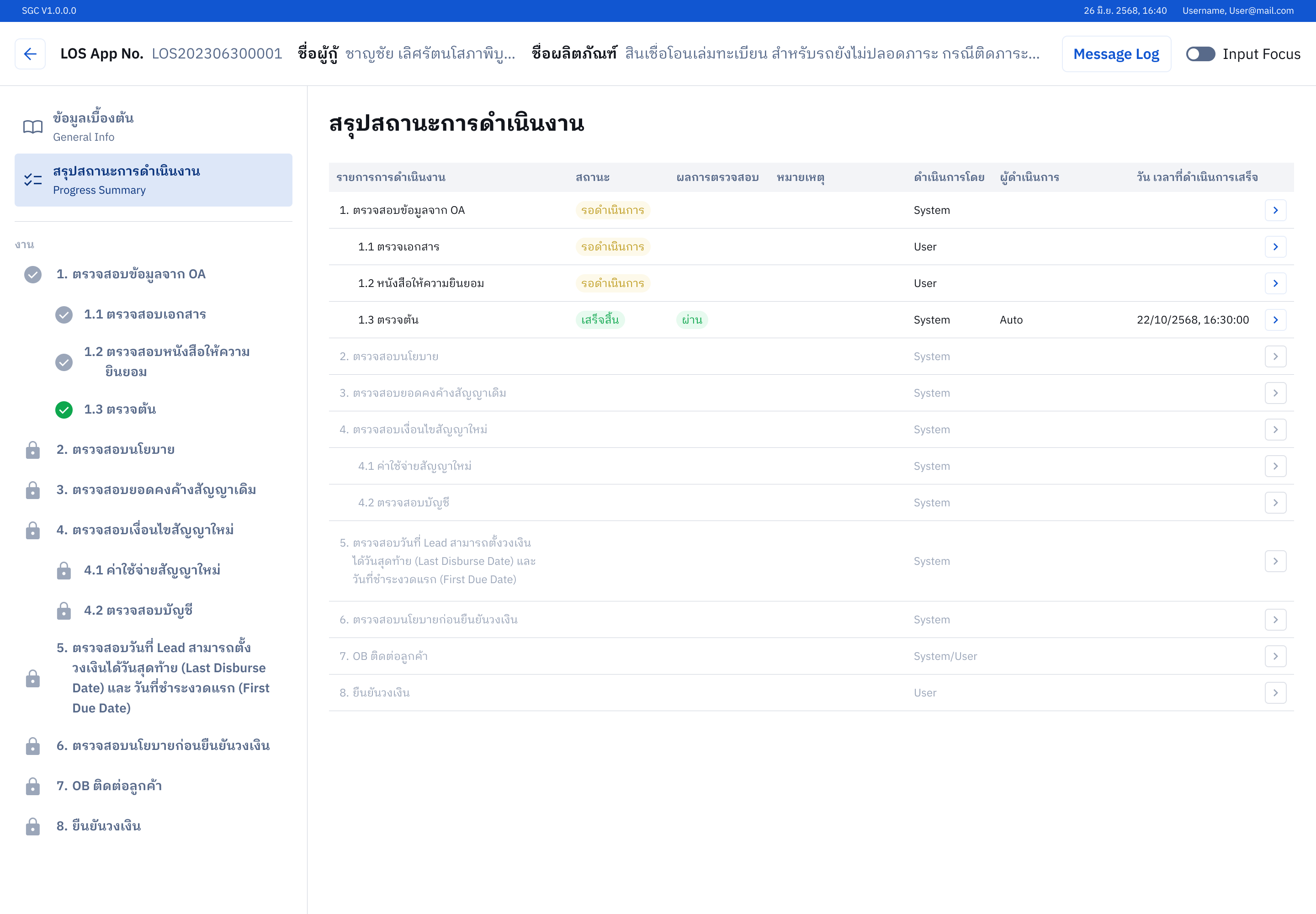 BO1 Application Progress